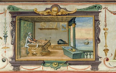 阿马尔菲的弗拉维奥·乔奥亚，指南针的发明者，Stanza della Mattematica，1587-1609 作者 Giulio Parigi